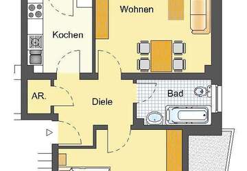 Wohnung Lünen Horstmar - 2 Zimmer, 61 m&sup2;, 549&euro; | Angebot:27738581